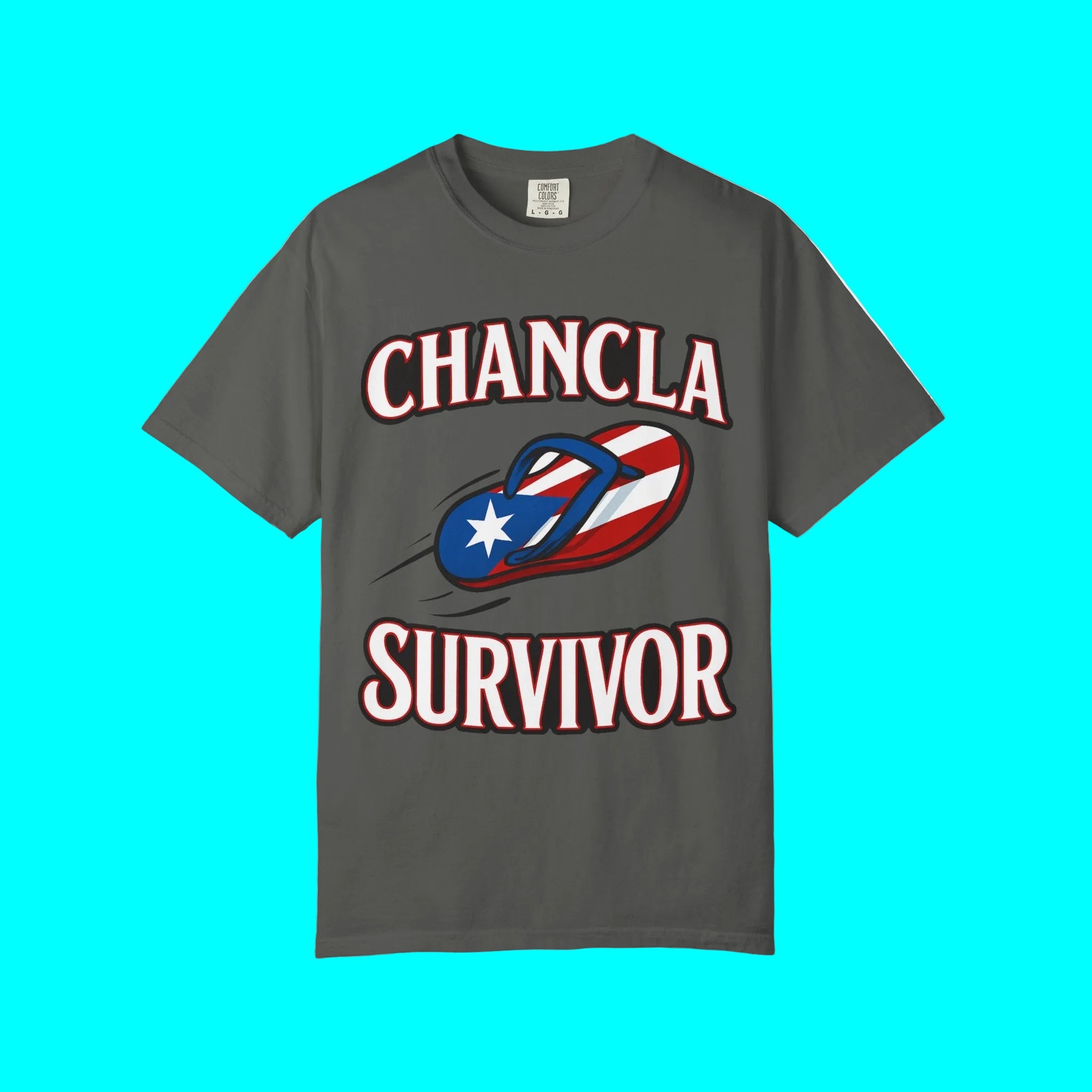 Puerto Rican Chancla Survivor T-shirt | Chancleta Joke Design Latino Pride Funny Viral Tees | PR | Unisex