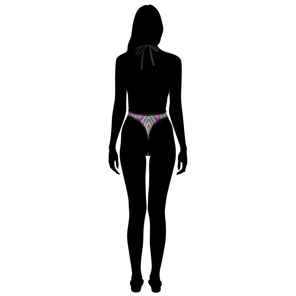 Sexy Swimsuit Women's Extreme One-Piece Mesh Revealing Swimwear Deep V Cleavage Thong Bottom Booty Quick Dry Tie-On Bathing Suit