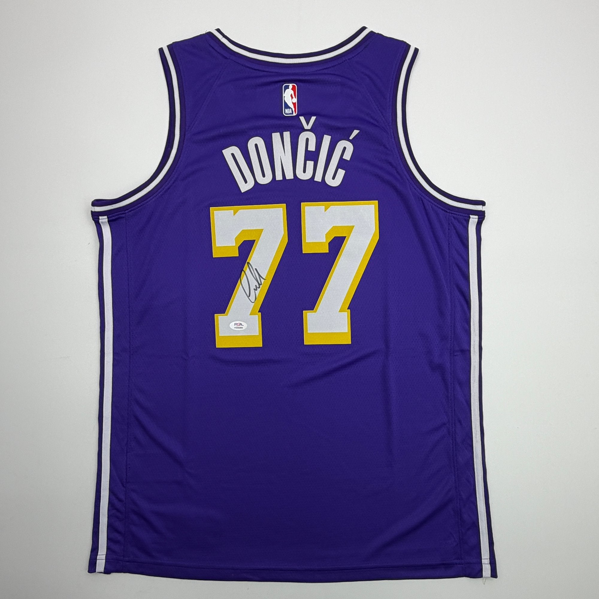 Autographed/Signed Luka Doncic Los Angeles Lakers Purple Authentic Basketball Jersey PSA/DNA COA