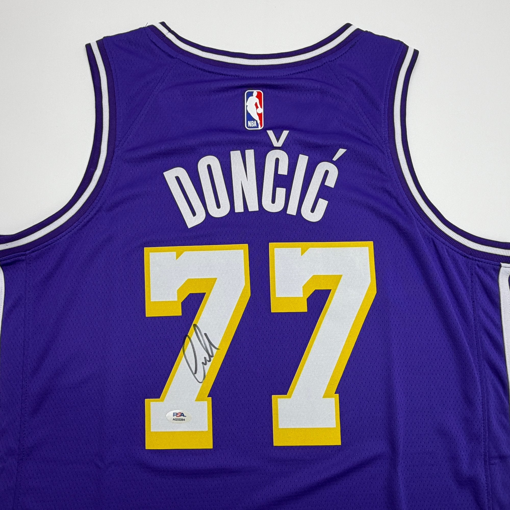 Autographed/Signed Luka Doncic Los Angeles Lakers Purple Authentic Basketball Jersey PSA/DNA COA