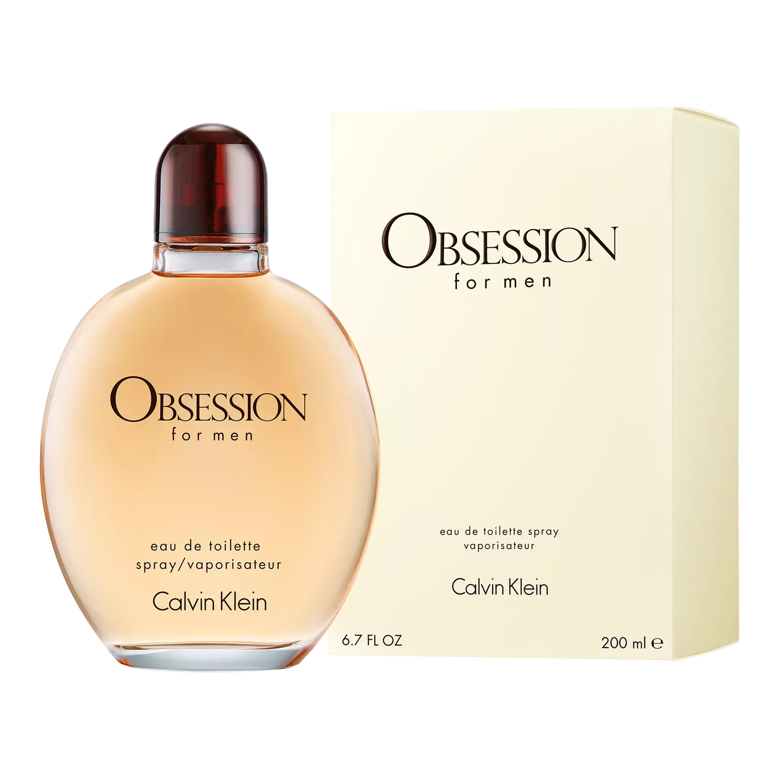 Calvin Klein Obsession for Men Eau de Toilette Spray – Classic Warm Spicy Fragrance for Men | Long-Lasting Scent 6.7oz