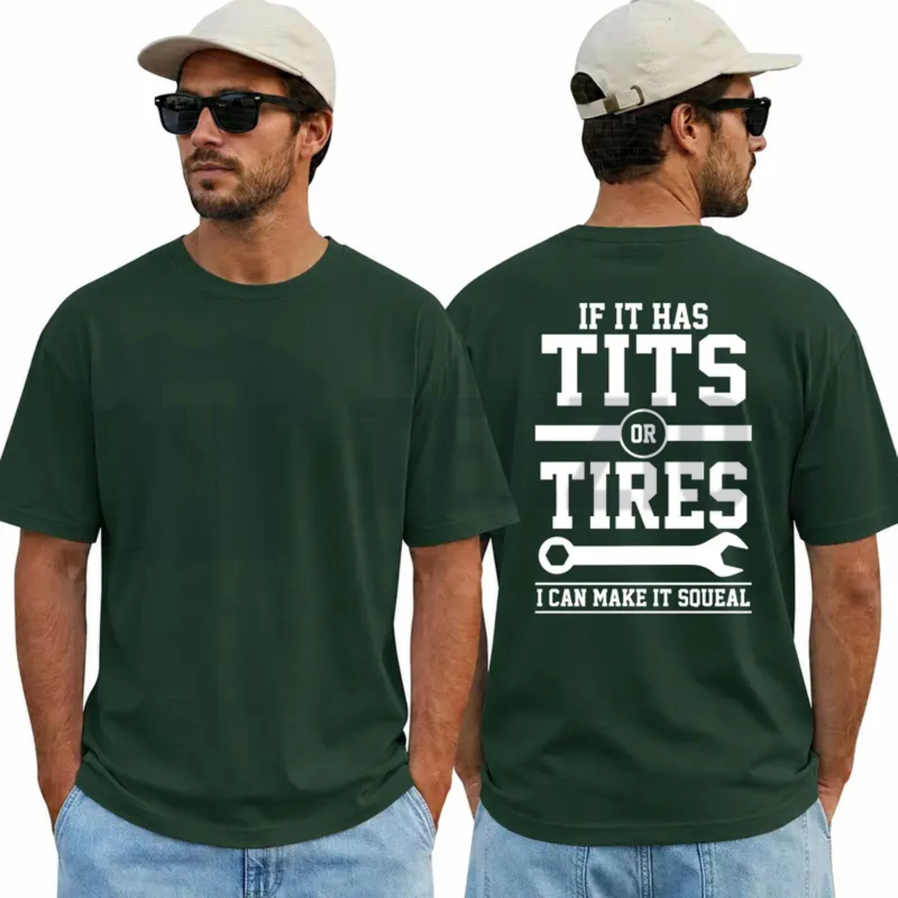 "If It Has Tits Or Tires, I Can Make It Squeal" T-Shirt - Funny Mechanic Graphic Tee