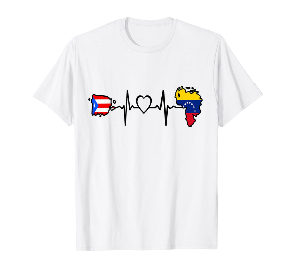 Puerto Rico Venezuela Flag T-Shirt - Casual Everyday Wear for Adults