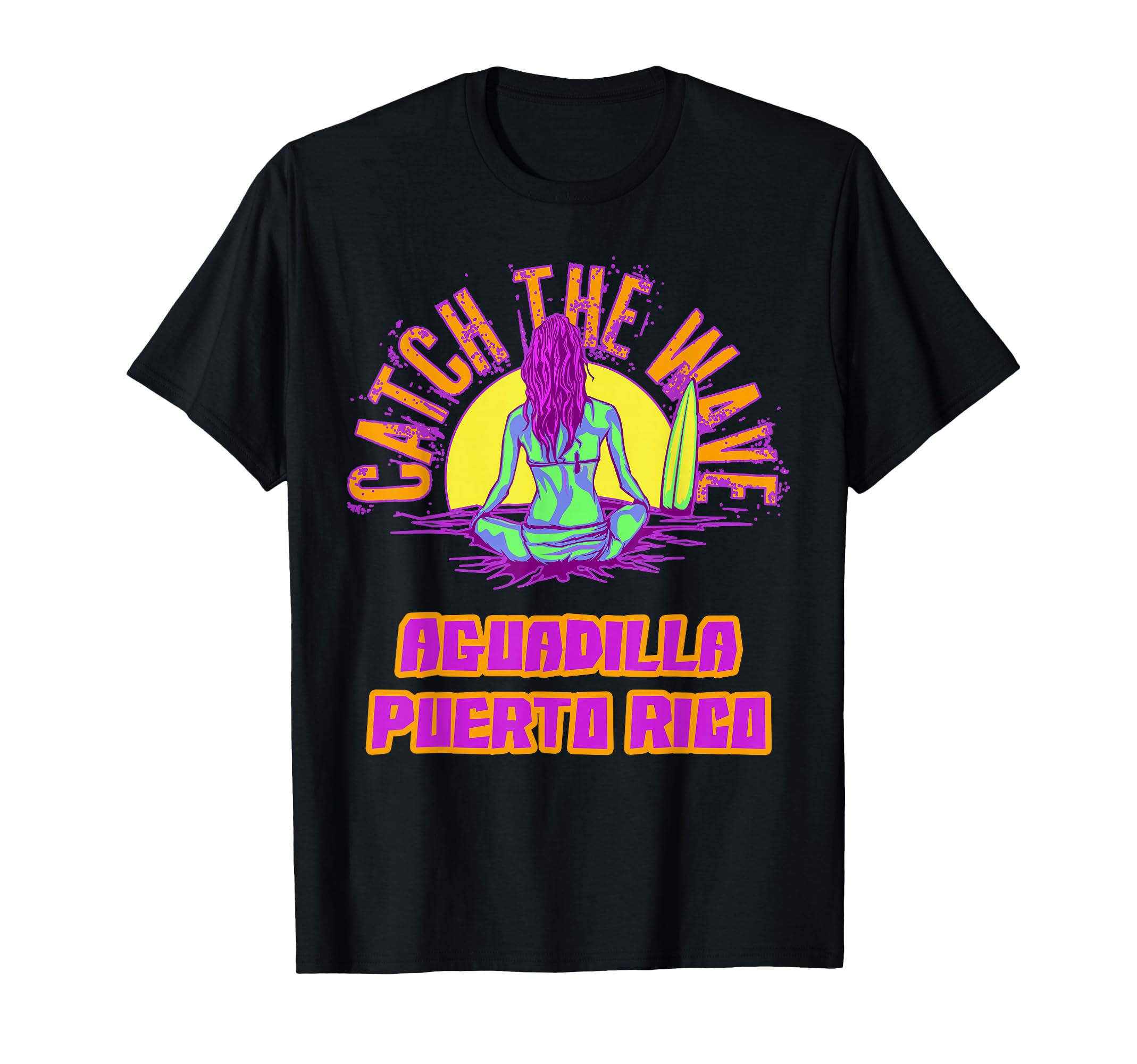 Aguadilla Puerto Rico Surfing T-Shirt - Casual Everyday Wear for Adults