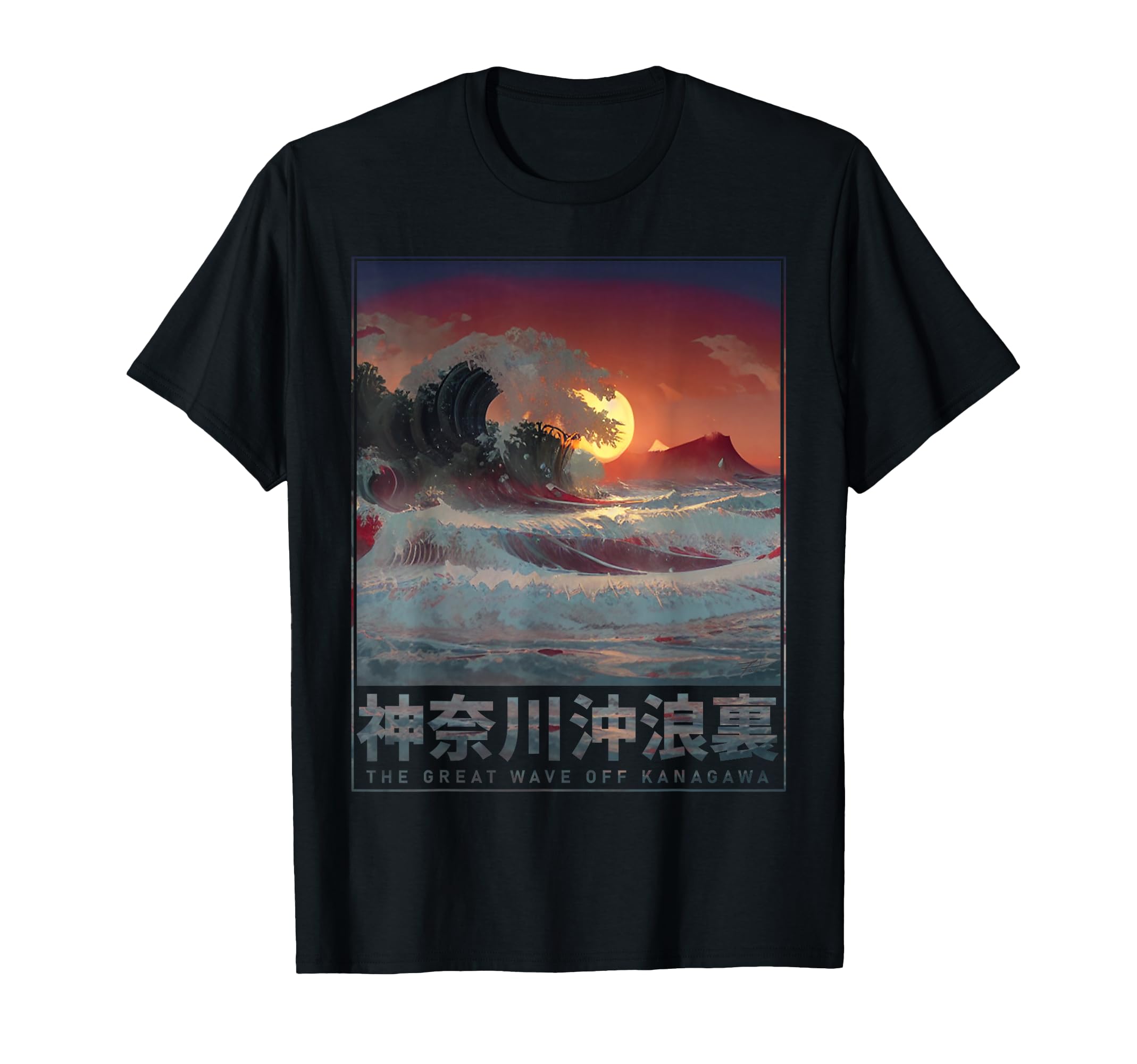 Japanese Kanagawa Wave Aesthetic T-Shirt - Custom Art Print Unisex