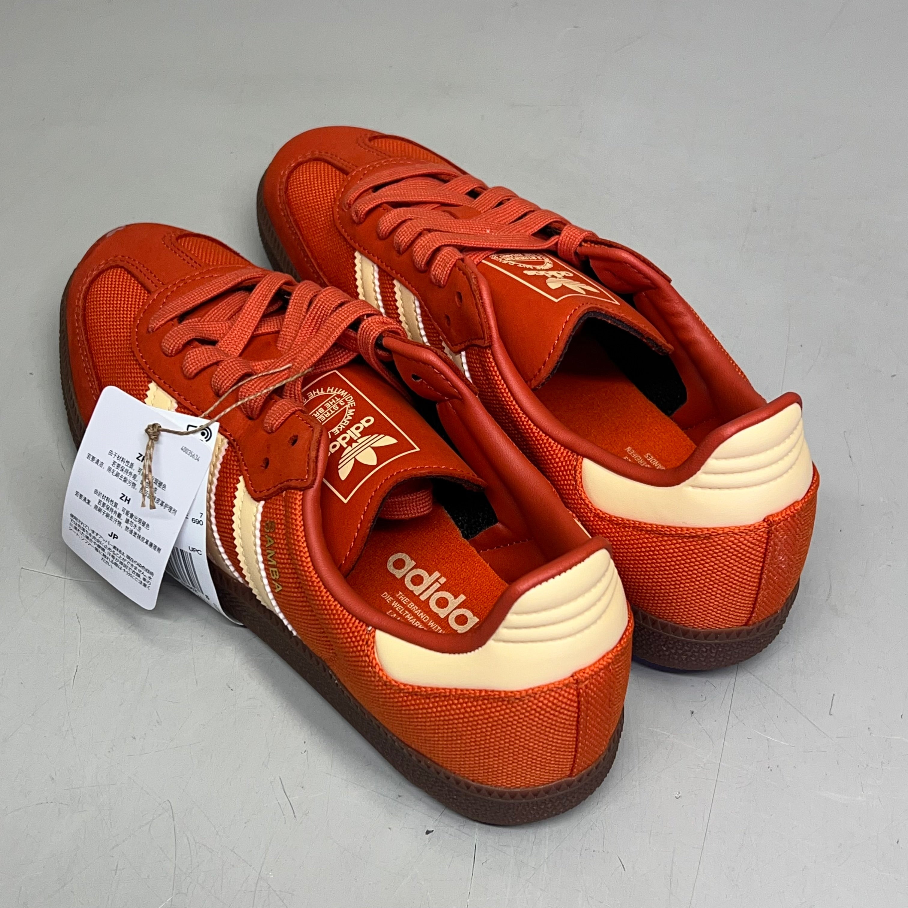 ZA@ ADIDAS Samba OG Soccer Inspired Sneaker Men's Sz 7 Collegiate Orange ID1453