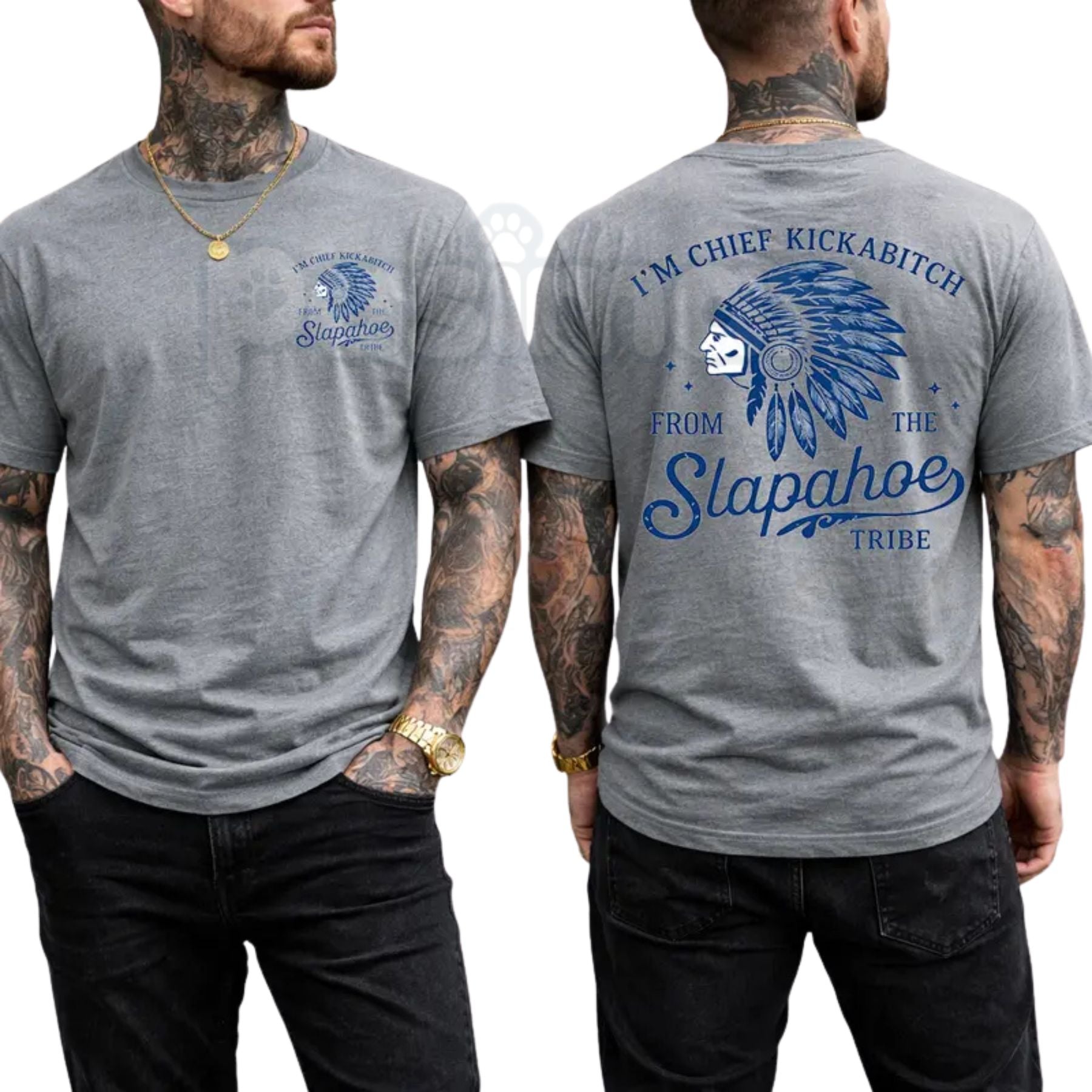 "Chief Kickabitch" Funny Sarcastic T-Shirt – Slapahoe Tribe Viral Humor Graphic Tee, Premium 100% Cotton Rude Quote Top, Soft Lived-In Heavyweight Bad Attitude Shirt, Made in USA
