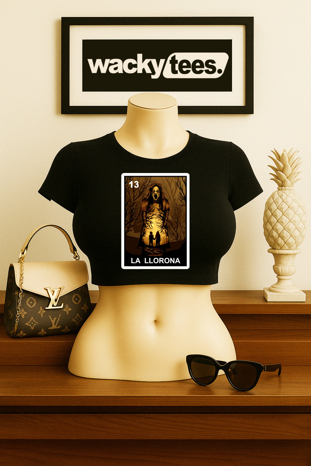 La Llorona The Wailer Halloween 1 Loteria Mexican Bingo Graphic Tee Shirt