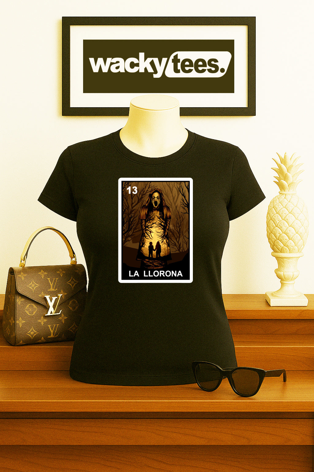 La Llorona The Wailer Halloween 1 Loteria Mexican Bingo Graphic Tee Shirt