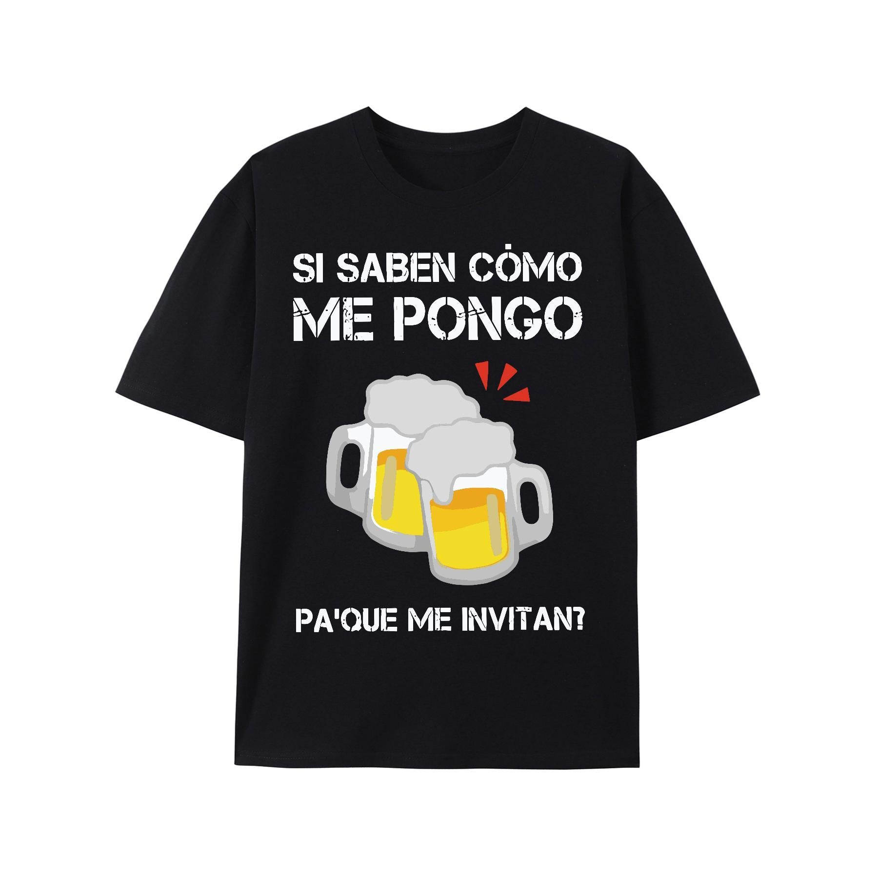 Men's Funny Spanish Quote T-Shirt – Beer Mug Graphic & Slogan Tee