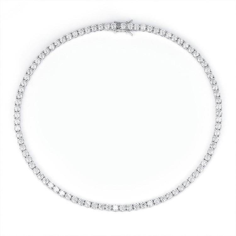 VVS1 Moissanite S925 & 14K Tennis Chain Iced Out Necklace and Bracelet, 6–26 Inch, 2–6.5mm Round Cut D-Grade Certified Moissanite