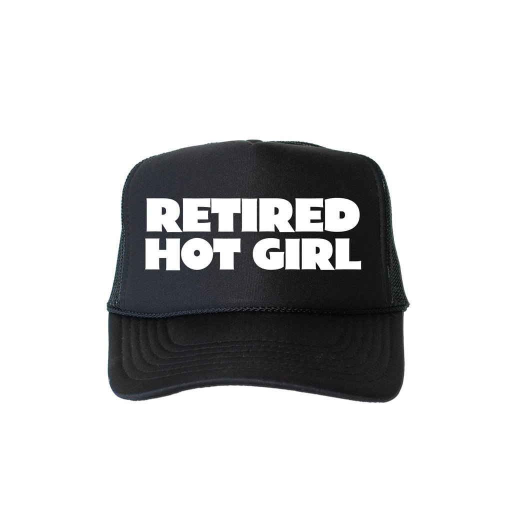 Retired Hot Girl Sassy Funny Caption Slogan Trucker Hat With Playful Attitude And Humor