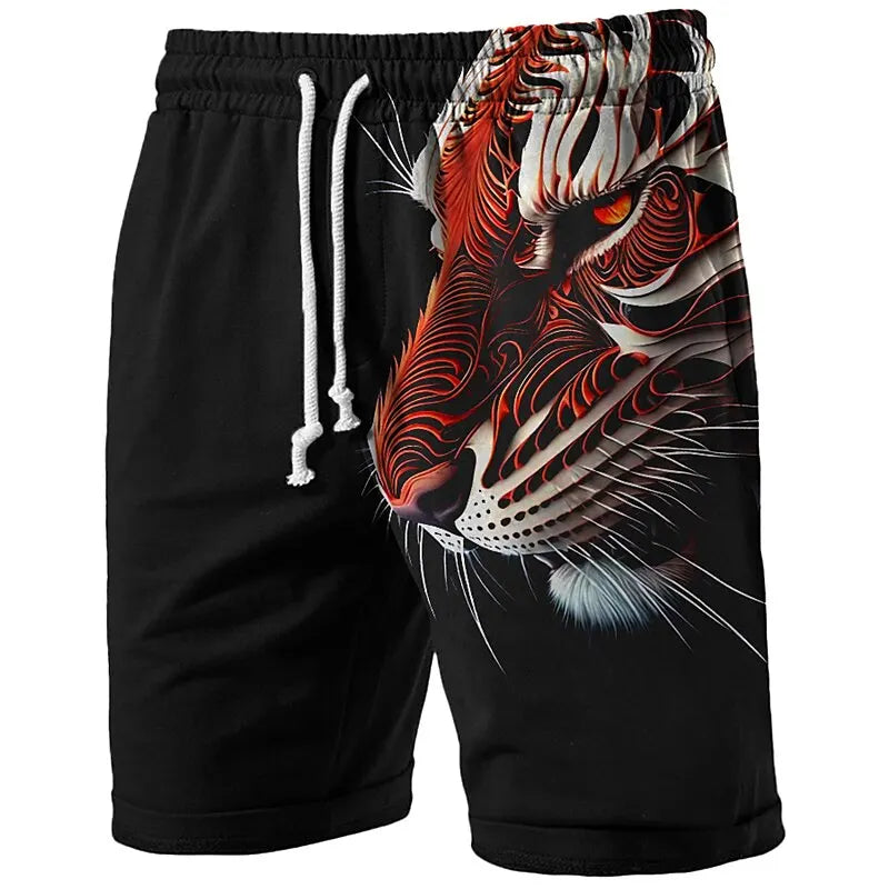 Mens Tiger Long Swim Trunks Surf Trunks Shorts Fashion Street Trend Casual Daily Vacation with Elastic Waist Designer Clothing