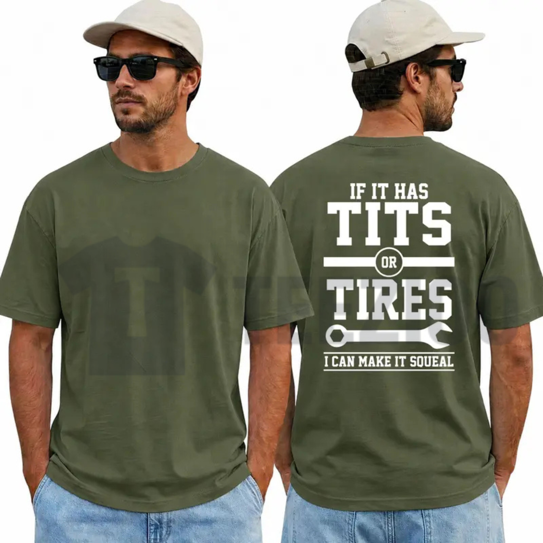 "If It Has Tits Or Tires, I Can Make It Squeal" T-Shirt - Funny Mechanic Graphic Tee