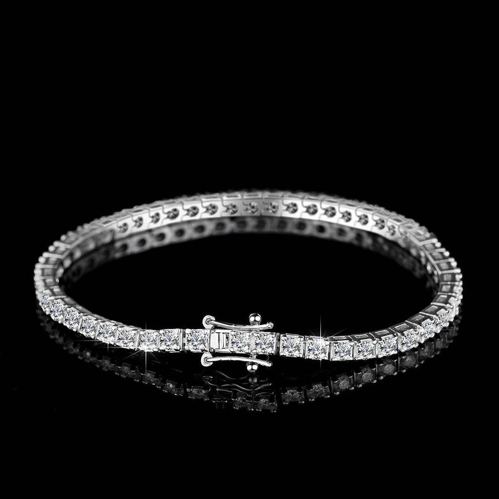 VVS1 Moissanite S925 & 14K Tennis Chain Iced Out Necklace and Bracelet, 6–26 Inch, 2–6.5mm Round Cut D-Grade Certified Moissanite