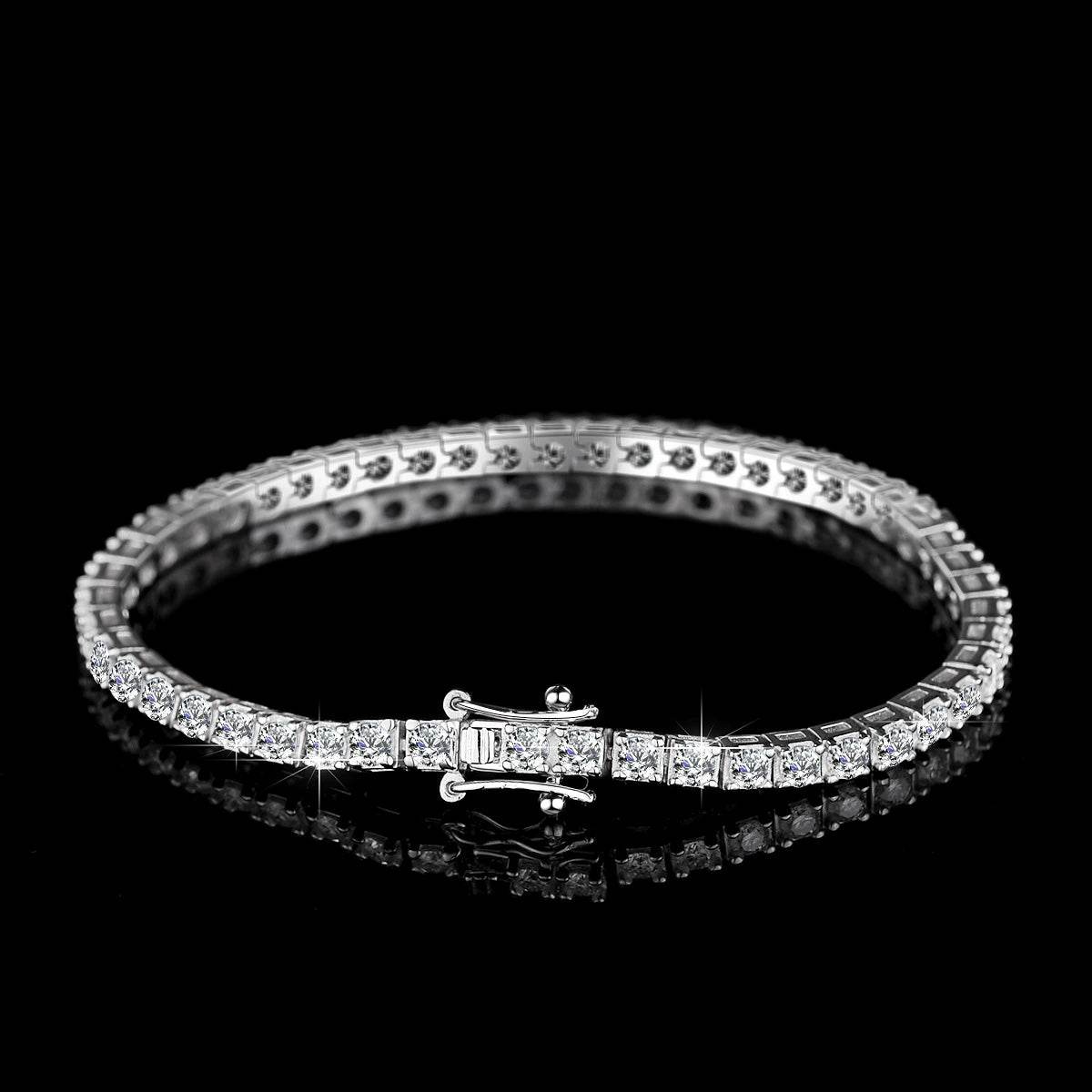 VVS1 Moissanite S925 & 14K Tennis Chain Iced Out Necklace and Bracelet, 6–26 Inch, 2–6.5mm Round Cut D-Grade Certified Moissanite